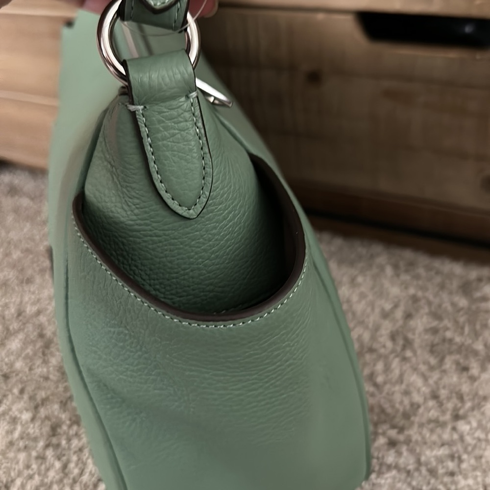 COACH REFINED PEBBLE LEATHER RORI SHOULDER BAG (Washed Green) - Picture 4 of 5